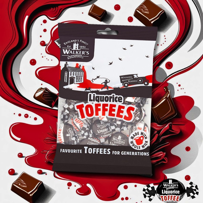 Walkers Nonsuch Liquorice Toffees Bag 5.29 Oz (Pack of 3)