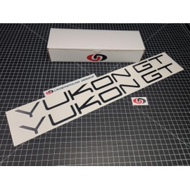 Yukon GT Decals (2pk) GMT400 Door Rocker Stickers Fits 1992-1999 Chevy GMC Yukon (Gloss Blackout, 1.5" x 21.5")