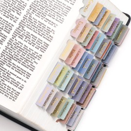 NEWEST 96 Pieces Bible Tabs for Women, Laminated Bible Tabs for Old and New Testament Gold Foil Bible Tabs Bible Journaling Supplies Large Print Bible Label Stickers, 30 Blank Index Stickers