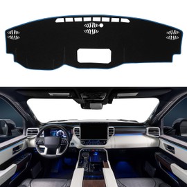 SENSHINE for Tundra Accessories 2022 2023 2024 2025 Dashboard Cover Center Console Cover Dash Mat Anti-Slip Carpet Protector Pad No Glare Sunshield Cover Custom Fit, Blue Trim
