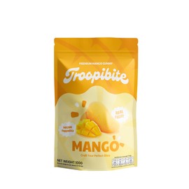 Troopibite Real Mango Gummies, Made with Real Fruit, Vegan Chewy Treats, Healthy Fruit Snacks, Allergy-Friendly, Kid-Friendly, Fruit Snacks Bulk, Plant-Based Gummy Bites (Pack of 3)