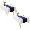 DUALIFE 2PCS Navy Table Runner Handcrafted Table Cloth Table Runners