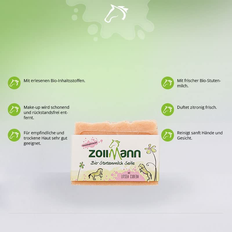 Organic mare milk soap with Litsea Cubeba, 3 x 100