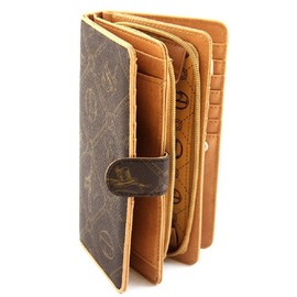 RG# 178 Giulia Pieralli Women's Glamour Purse XXL Faux Leather, brown