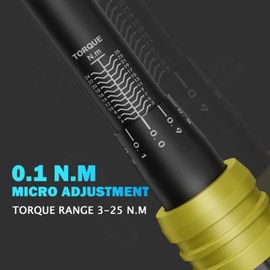 ANPUDS Torque Wrench 6 mm, 3-25 nm Bicycle & Motorcycle Torque Wrench, 0.1 nm Micro Adjustment with Lock, ±3% Error Accuracy Torque Wrench with 72 Teeth, Reversible Ratchet Head