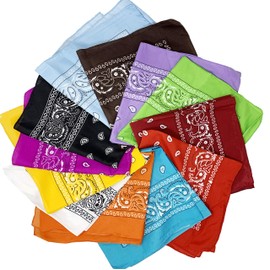 Allgala 12 Pack Polyester Premium Bandanas Head Band Wrap Scarf (12-Polyester)