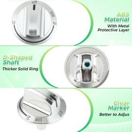 MOOTVGOO 5 Pack 5304525746 Gas Cooktop Knobs, Surface Burner Control Knobs, Range Stove Knobs Replacement for Frigidaire Range Knobs, Replaces 5304504839, 4960519, AP6997304, PS16227241, EAP16227241