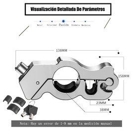 Candado Universal para Manillar de Motocicleta,Adecuado para Bicicleta/Scooter/ATV/Motocicleta, etc.Cerradura contra Robo para Manillar de Motocicleta de aleación de Aluminio (Plata)