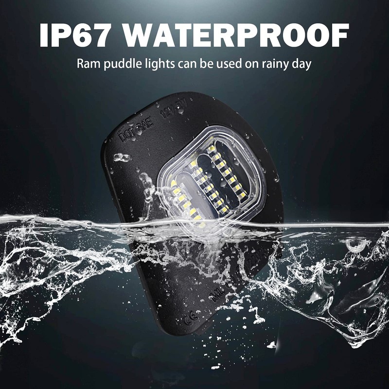 KanSmart For Ram Puddle Lights Compatible with 2010-2019 Dodge Ram