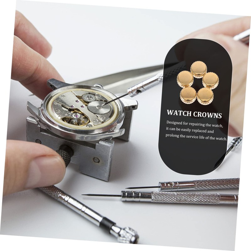 Healeved 5pcs Watch Crowns for Watch Repair Professional Replacement Parts