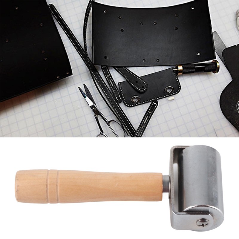 DIY Leather Handwork Smoother 35mm Leather Roller Tool Leathercraft Edge