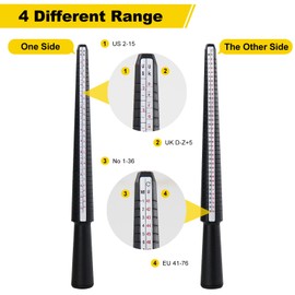 Pckobever Ring Sizer UK,11 In 1 Ring Making Tools Set Ring Size Measuring Tools,Ring Gauge Set With Ring Mandrel Rubber Hammer Finger Ring Gauges Measurement For Rings Finger Gauge Jewellery