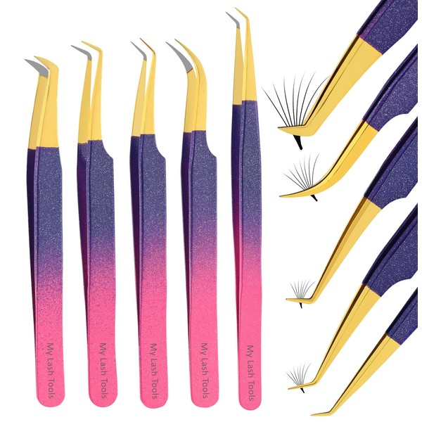 My Lash Tools Fiber Tip Lash Tweezers Eyelash Extension Tweezers