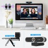 Webcam 1080P with Microphone and Webcam Cover Plug and Play