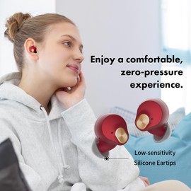 AVIOT TE-Q3 Small Active Noise Cancelling Wireless Earbuds, Bluetooth 5.3, Multipoint Connection, Built-in Mic, Medical Grade Silicone, Up to 42 Hours Playtime, IPX4 Waterproof (White)