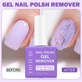 Gel Nail Polish Remover, Gel Polish Remover for Nails Kit with Cuticle Pusher & Scraper, Don't Hurt Your Nails, Easily & Quickly Remove Nail Polish in 3-5 Minutes (15ML)
