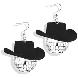 Disco Ball Earrings Mirrorball Earrings 60's or 70's Black Disco Ball Earrings Costume Accessories Jewerly Gift for Women