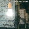 E27 Vintage Country Style Black Simple Wood Pendant Ceiling Lamp
