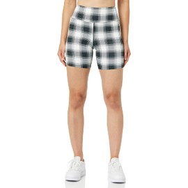 EleVen by Venus Williams Women's One More Time Biker, Black and White Plaid, Medium