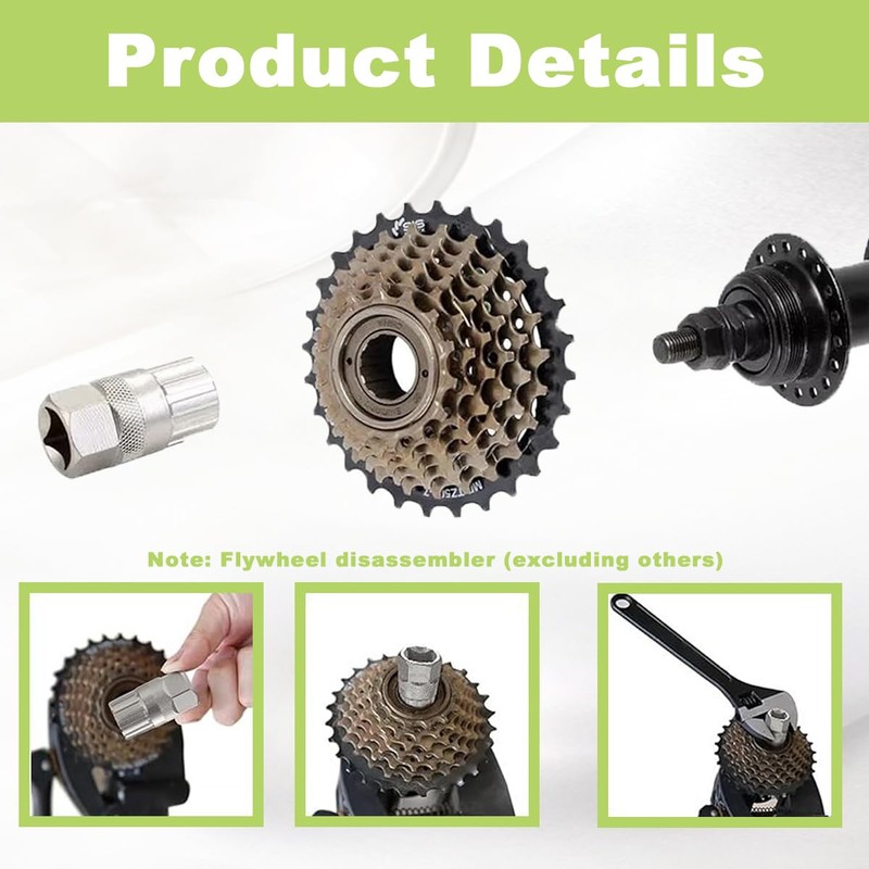 Bicycle Flywheel Removers, Cassette Removal Tool Compatible with Shimano, Sunrace,