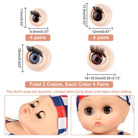 PH PandaHall 32 Piece Set Doll Eyes, Moving, Blinking, 4 Types, Eyeball Dome, Doll Making, Eyes, Plush Eyes, Plastic Eyes, For DIY, Sewing, Crafting, Crafting Parts, Handmade