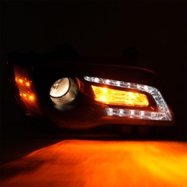 KUAFU Right Headlight Assembly Compatible with 2012-2014 Chrysler 300 Projector Headlamp Passenger Side with Bulb Replacement for CH2503235 68085416AF