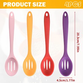 4 Pcs Slotted Spoons For Cooking,Nonstick Mixing Serving Spoons,For Kitchen Cooking Bake Stir Draining Tool,Anti-Slip Handle, Dishwasher Safe.