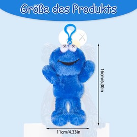 Dekewe Cookie Monster Keychain for Kids, Cartoon Character Keychain for Boys and Girls, Decorations Birthday Gifts, H