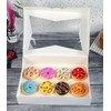 SOROO 8-PACK White Pastry Bakery Box 16x11x2.75inch,Large Donuts,Muffins,Cookies Boxes with