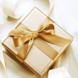 CC wonderland zone 4 Inch Champagne Gold Satin Ribbon Rolls(100mm Wide x 22.86m Long) for Gift Wrapping,Crafting,Florist