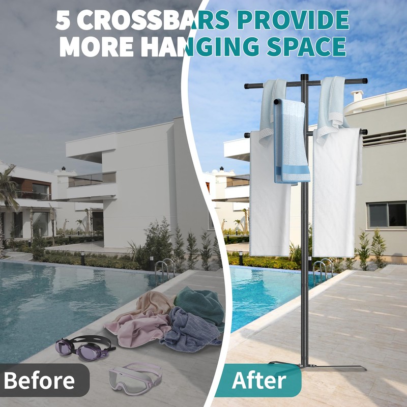 Qufiona Qufiona Pool Towel Rack Outdoor, Heavy Duty Outdoor Towel