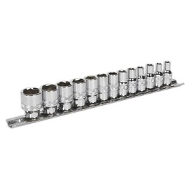 Sealey AK2746 Lock-On Socket Set, 1/4" Square Drive, 6PT Metric, 13 Pieces