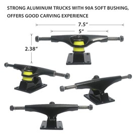 Jizmo Skateboard Trucks, Fits 7.75-8.25" Deck, Skateboard Wheels 52mm, Skateboard Bearings ABEC-11, Skateboard Tool, Skateboard Pads, Skateboard Hardware Combo Starter Set