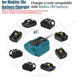 UNIKI Fast Charger for Makita 18v Battery Charger Compatible with Makita 18V Battery BL1850 BL1840B BL1820 BL1815 BL1860 BL1830