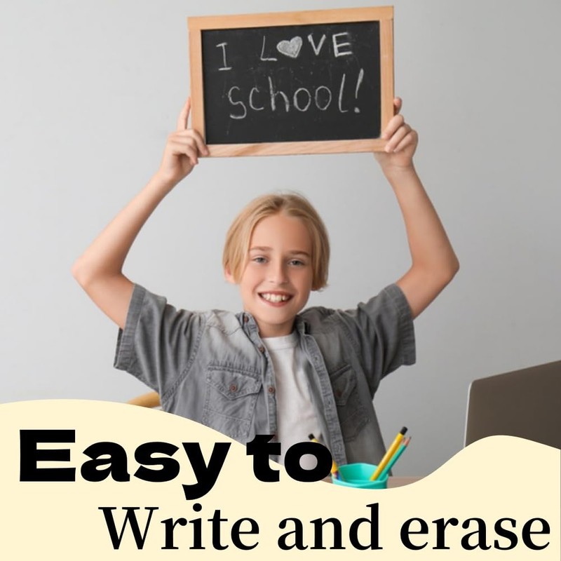 A4 Wooden Frame Chalkboard Set - 3 Slate Boards for
