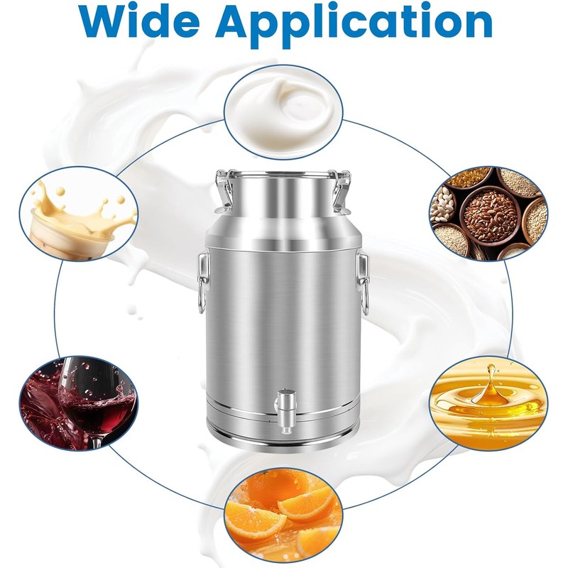 304 Stainless Steel 20 Liter Milk Can, 5.25 Gallon Wine