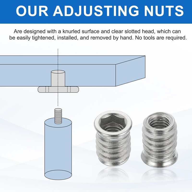 sourcing map 6Pcs Threaded Inserts Nuts, M8x17mm Hex Socket Drive