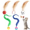 Pack of 5 Interactive Shuttlecock Toys for Cats, Cat Ball