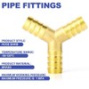 ERGAOBOY 5 Pcs 6mm Brass Hose Nozzle, 3 Way Y