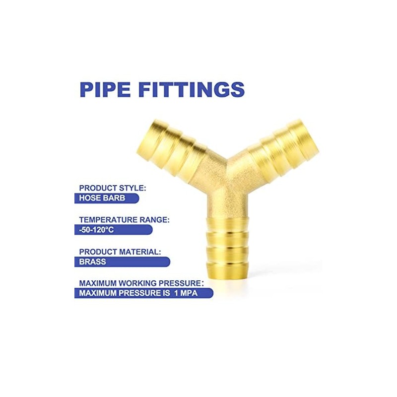 ERGAOBOY 5 Pcs 6mm Brass Hose Nozzle, 3 Way Y
