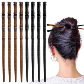 8 Handmade Wooden Chinese Hair Sticks Retro Wooden Hair Sticks Traditional Chinese Theme Bamboo Shape Hair Chopsticks for Women Pin Hair Sticks for Hair Bun Holders Hanfu Accessories