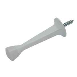 QCAA Rubber Tip Heavy Duty Solid Rigid Door Stop, 3", Zinc Die Cast, White, Made in Taiwan, 20 Pack