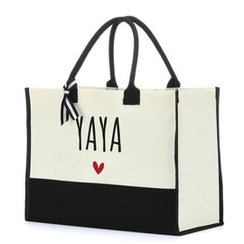 Yaya Gifts Grandma Gifts Tote Bag Grandmother Gifts Beach Bag Gifts for Grandma Retirement Mothers Day Appreciation Gifts for Women Nana First Time Grandma Gifts Grandma Birthday Gifts Canvas Bag