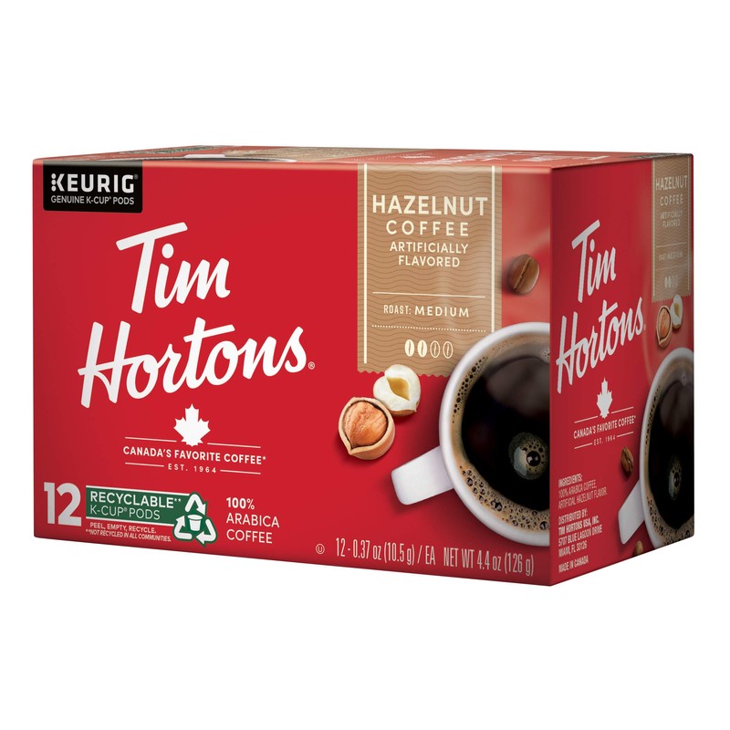 Tim Hortons Hazelnut Flavored, Medium Roast Coffee, Single-Serve K-Cup Pods