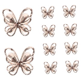 Outanaya 10pcs Butterfly Manicure DIY Patches Fingernail Patches Opal Butterfly Charms for Nail Art Fashionable Vibrant