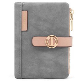 REETEE Women's Purse Small and Short Format Women's PU Leather Wallet with Multiple Compartments, Women's Purse with Zip Coin Compartment Small Wallet, darkgray, Modern