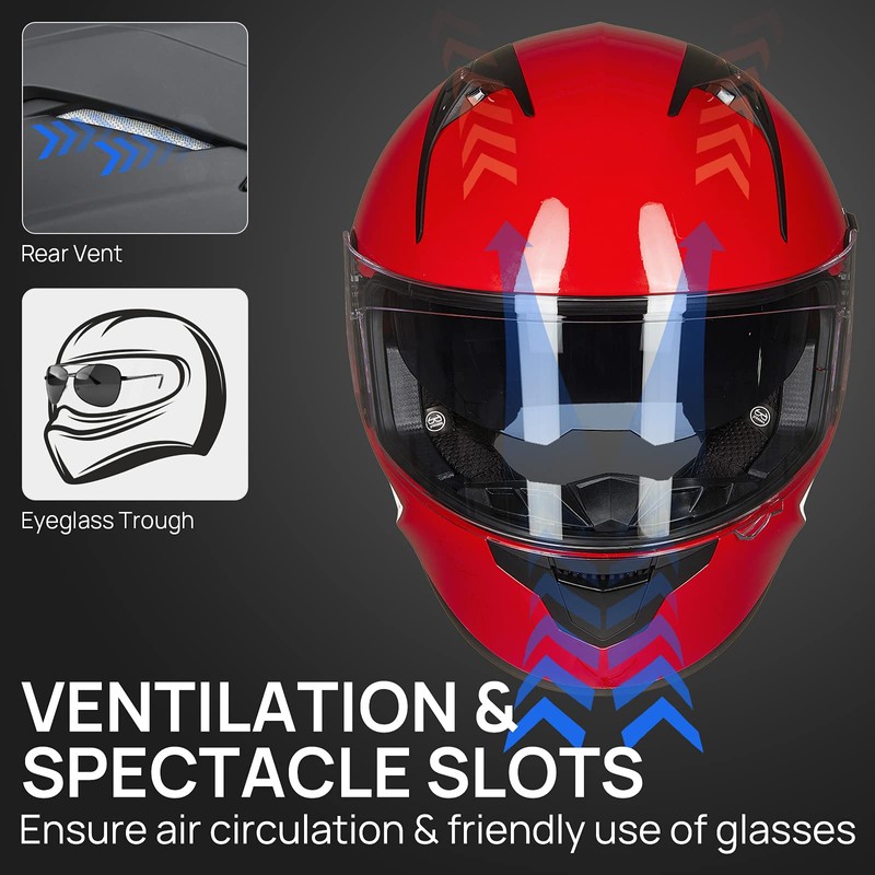 ILM Motorcycle Helmets with Built in Bluetooth Full Face Casco