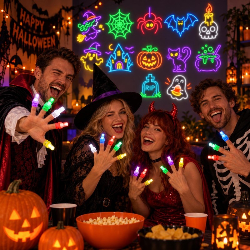 12 Pcs Halloween Finger Lights, Halloween Trick Or Treat Goodie