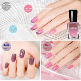 Nail Polish Set Temperature Color Changing Gel Nail Polish Set for DIY Manicure Nail Art. Red Gel Polish Rich Colors and Long Lasting Nail Polish - Quick Dry Without UV (4 Colors Set 7ml)