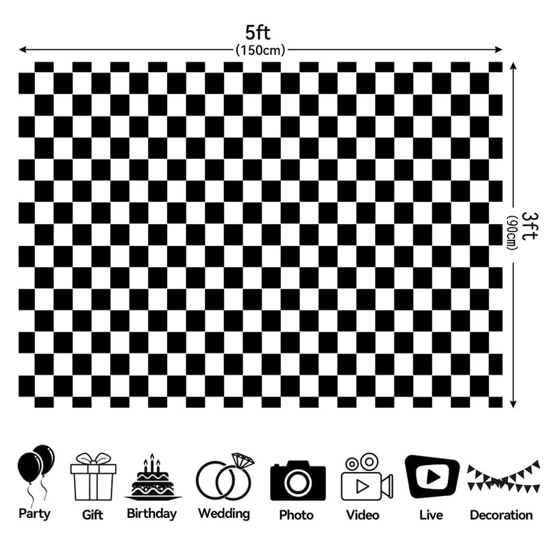Black and White Checkered Backdrop Photography Backdrops Checker Chess Board